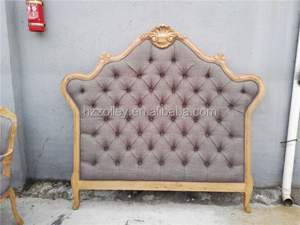 2016 New soft bed headboard wood carved headboard fabric upholstered headboard