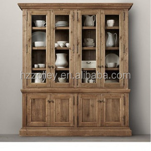 Antique wooden wine cabinet wine display for kitchen with doors