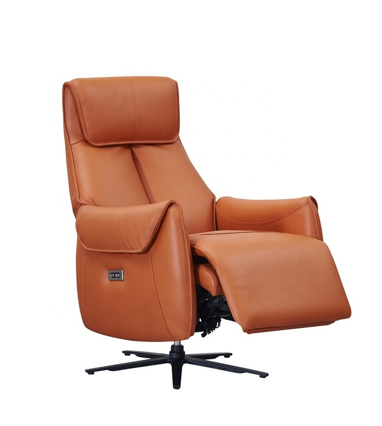 Electric Recliner Sofa Chair Single Relax Genuine Leather Leisure Lounge Armchair Arm Accent Chair