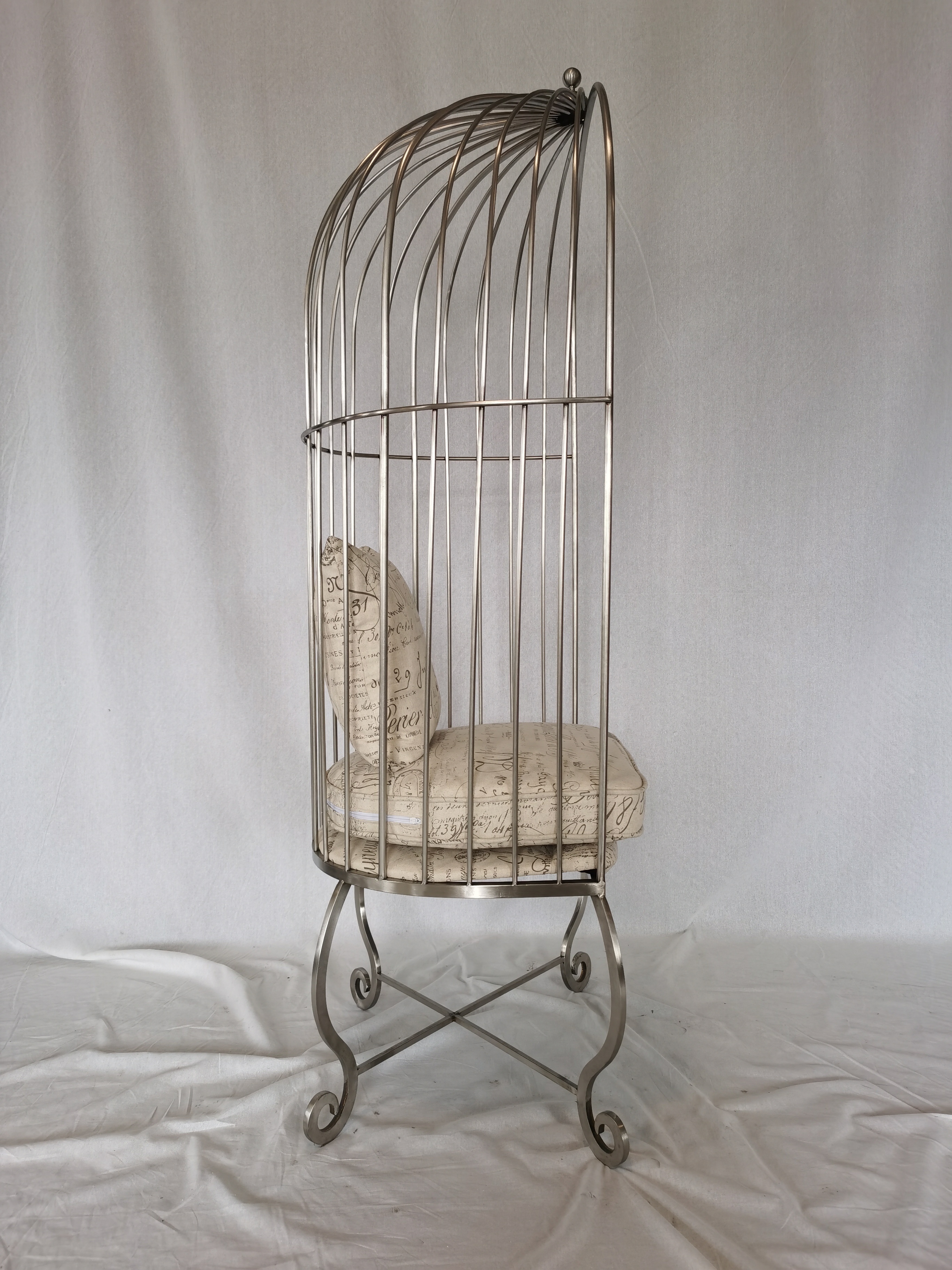 Metal Frame Dome Chair with Removable Seat Cushion Design Birdcage Chair