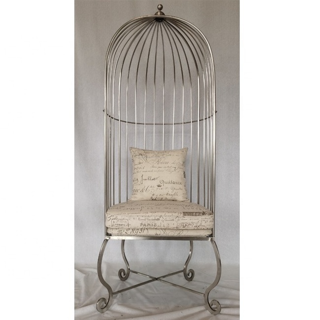 Metal Frame Dome Chair with Removable Seat Cushion Design Birdcage Chair