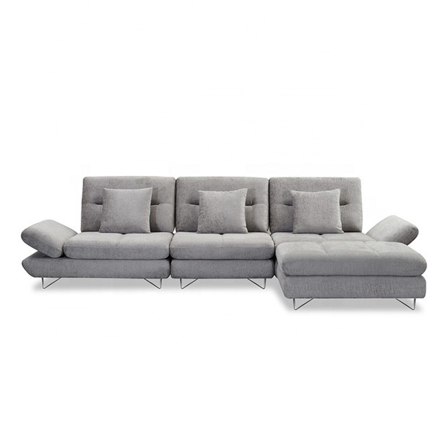 2023 New Style Sectional Sofa Factory Direct Gray Color All Fabric Living Room Sofa