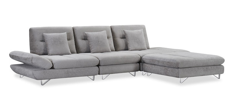 2023 New Style Sectional Sofa Factory Direct Gray Color All Fabric Living Room Sofa