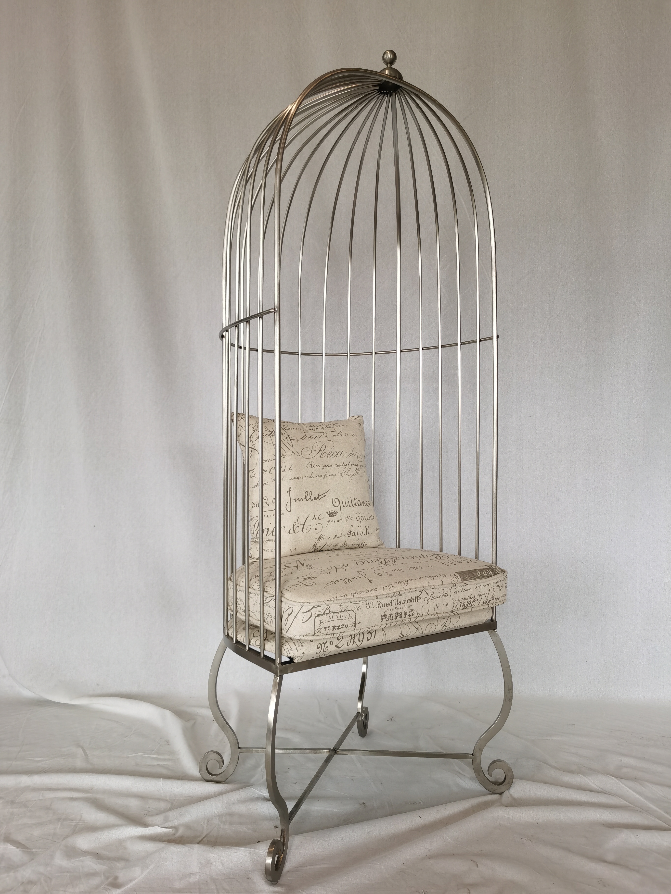 Metal Frame Dome Chair with Removable Seat Cushion Design Birdcage Chair