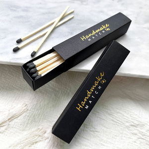 Long Black Match Boxes in Bulk Gold Stamp Quality Wooden Safety Matches  Boxes