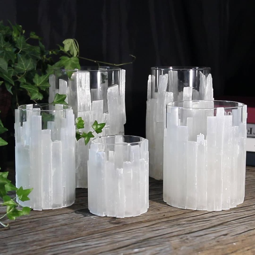 Europe Crystal shape Selenite Candle Holders Stand Wedding Home Decor Candlestick Table Centerpieces