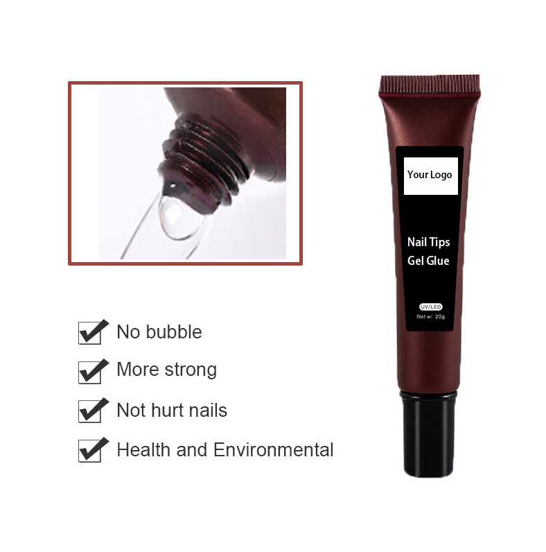 Super Strong Adhesive Gel Solid Gel nail Glue for Press on Nail Extension Tips