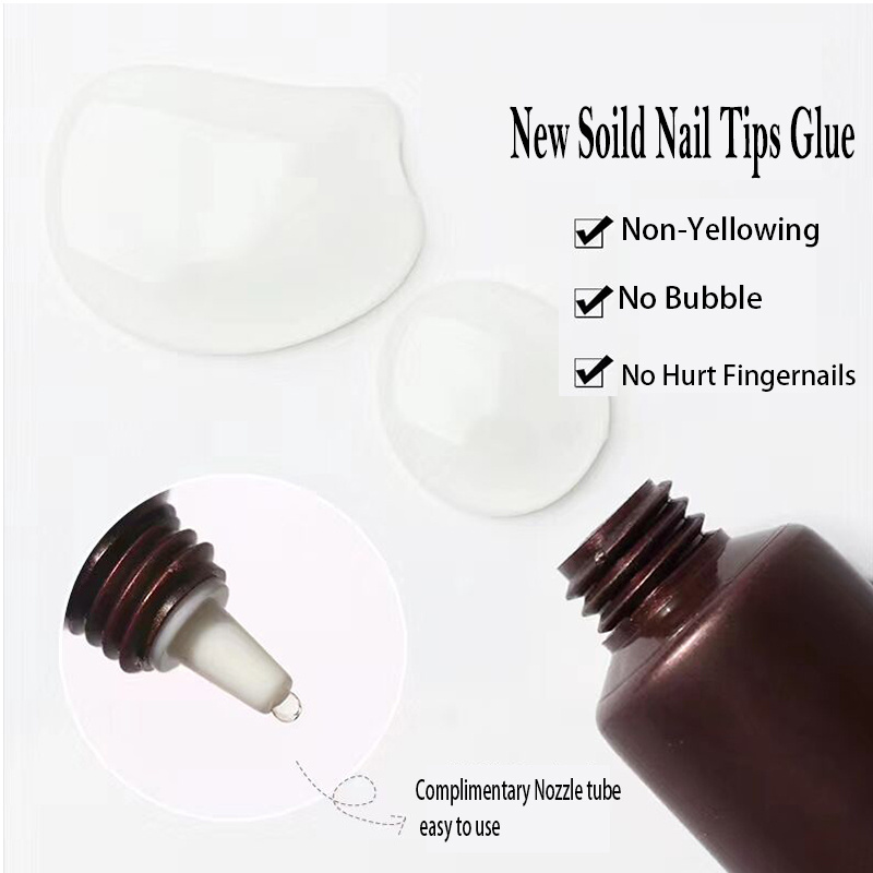 Super Strong Adhesive Gel Solid Gel nail Glue for Press on Nail Extension Tips