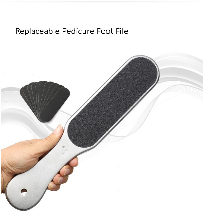 Professional pedicure callus remover tool foot file removable pads