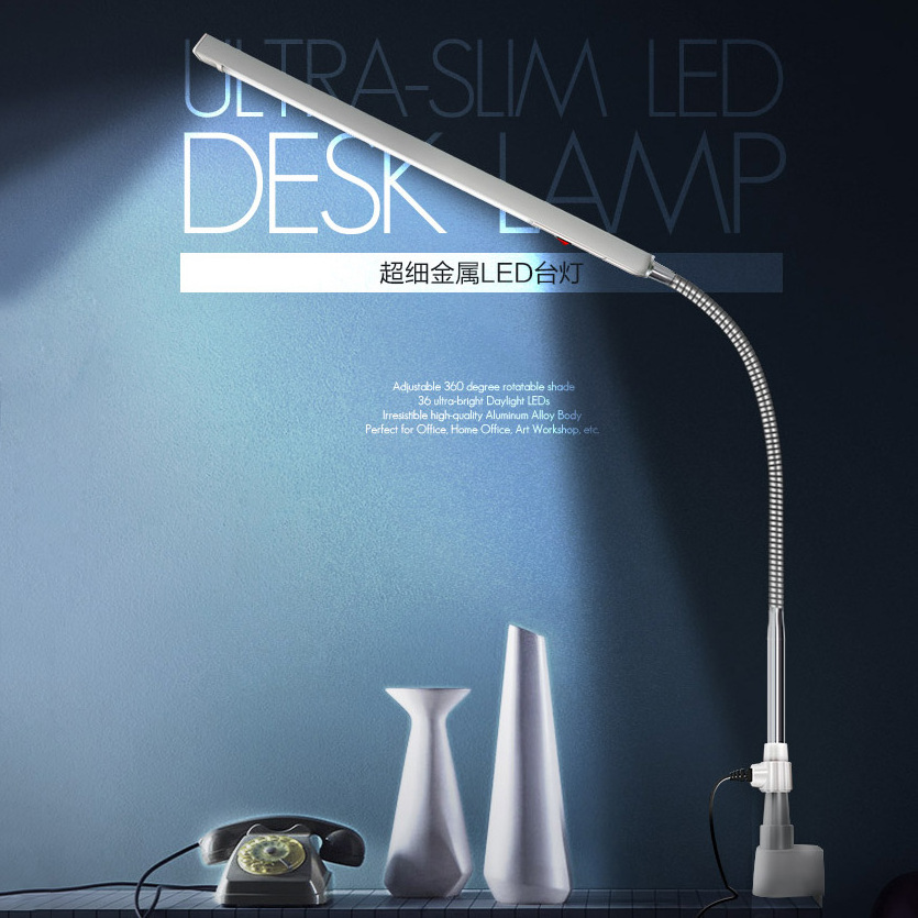 Metal Architect Swing Arm Desk Lamp, Dimmable LED Task Lamp with Clamp, Eye-care Drafting Table Lamp