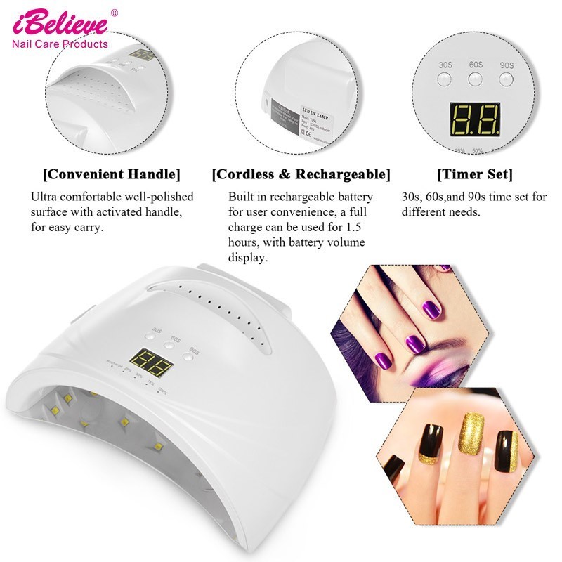 High quality portable uv ge light rechargeable 48w led nail lamp