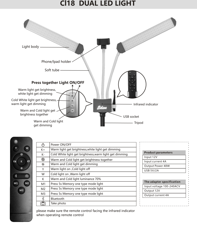 2 Swing Arm LED Light Kit for Permanent Makeup Store Nail Tattoo Beauty Salon Eyelash Extension