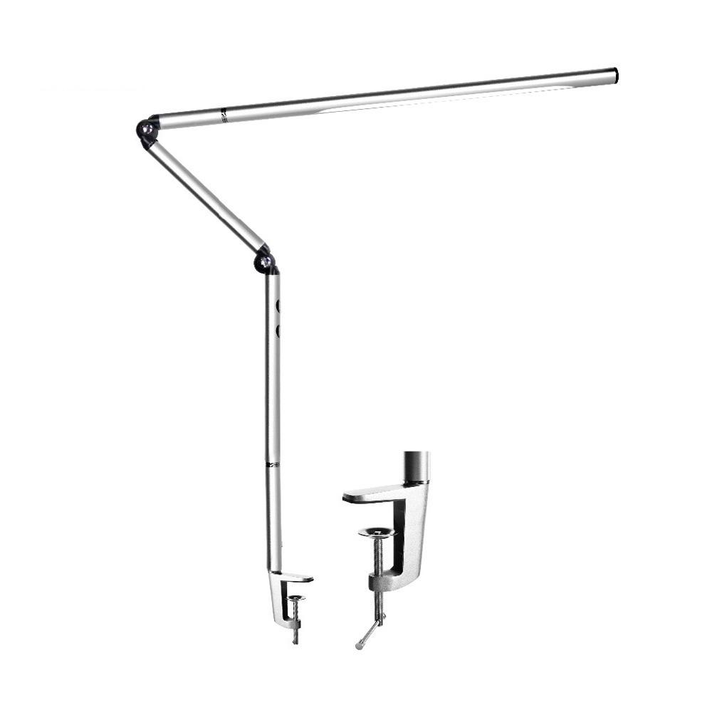 Foldable Swing Arm Desk Lam Dimmable LED Table Light Eye-Care Lamp with Clamp 3 Level Dimmer Modes for Office 5500-6000K