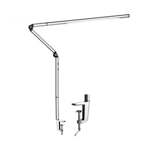 Foldable Swing Arm Desk Lam Dimmable LED Table Light Eye-Care Lamp with Clamp 3 Level Dimmer Modes for Office 5500-6000K