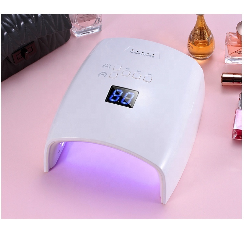 New Strong 66 Watts Uv Private Portable Rechargeable Single Finger Drying Gel Battery Operated Pro Cordless Led Nail Lamp