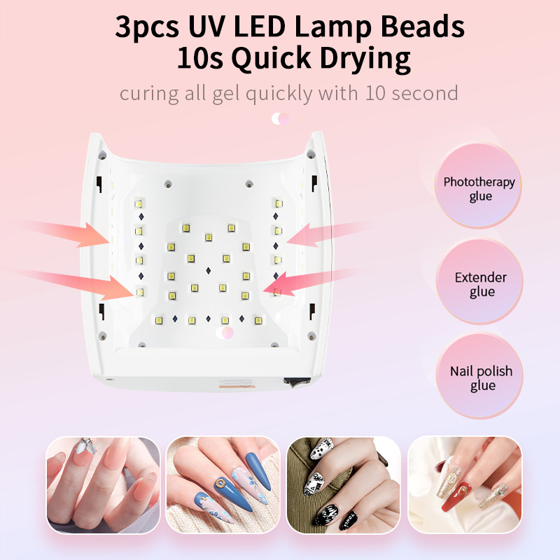 New Strong 66 Watts Uv Private Portable Rechargeable Single Finger Drying Gel Battery Operated Pro Cordless Led Nail Lamp