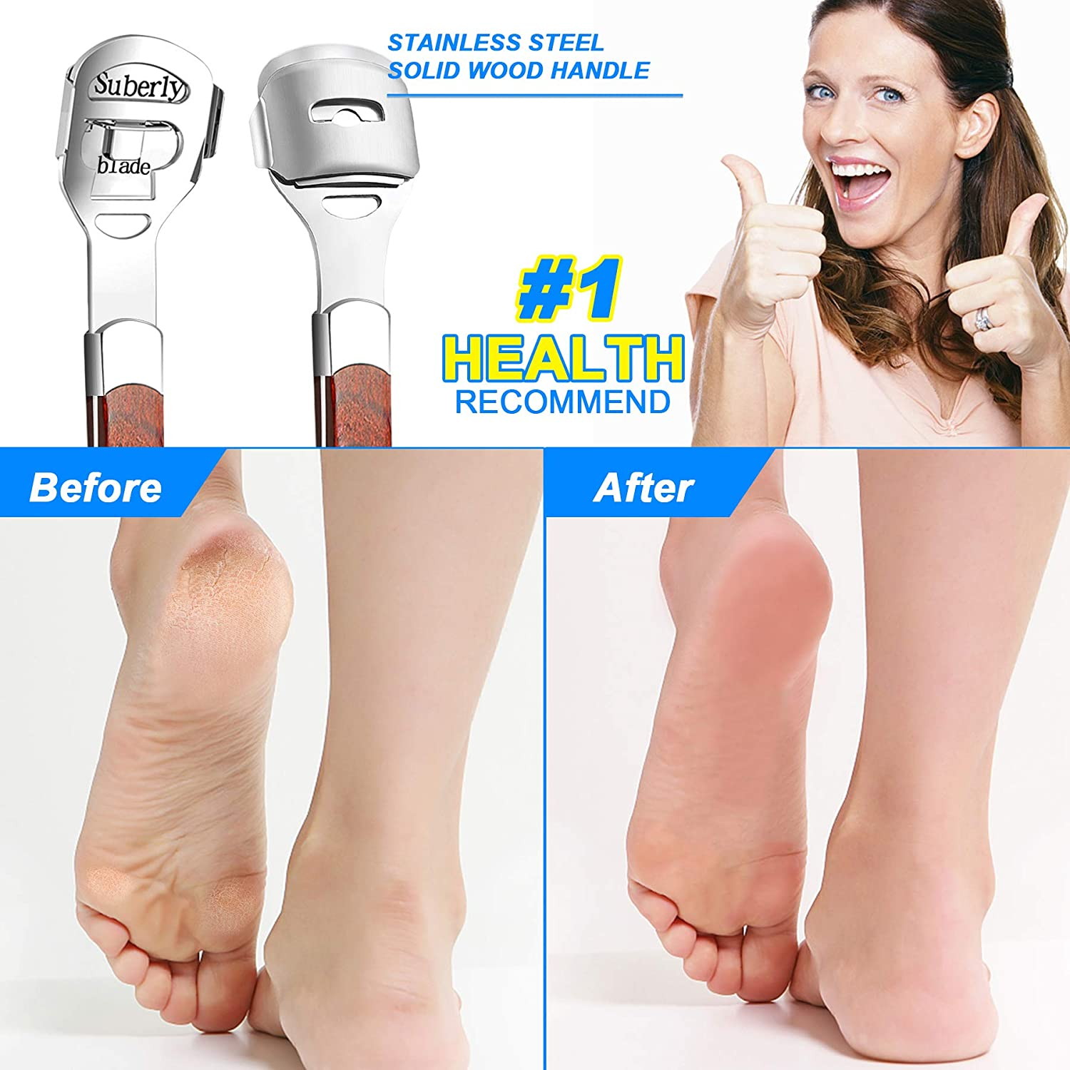 10 Replacement Blades&Pedicure Callus Shaver Foot File Care Hard Skin Remover Callus Shaver