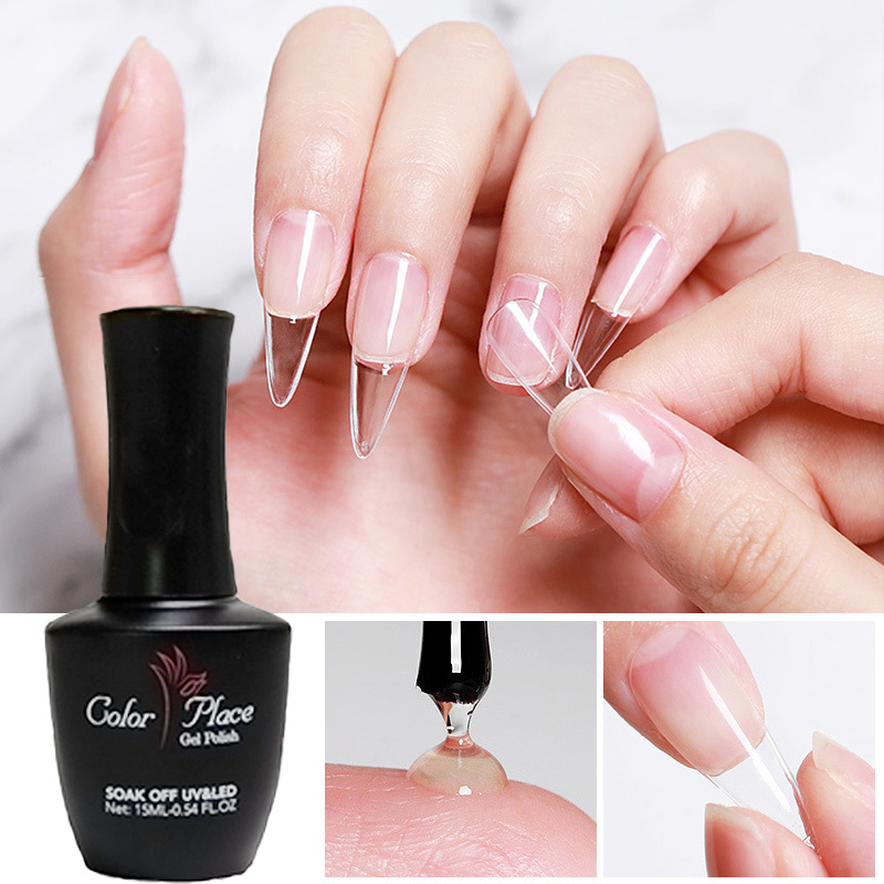 Soak off UV Led  Base Gel  Long Lasting False Nail Art Tips Clear Nail Glue Gel