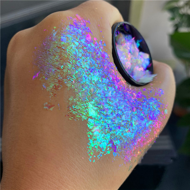 New arrival Cosmetic Cover Pink Acrylic Glitter Flake Chameleon Pigment Holographic Powder For Nails