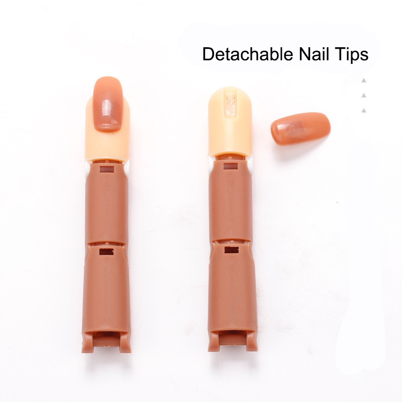 Nail Art Practice Finger Adjustable Artificial Fingers With 100pcs False Nails Tip Training hand For Manicure