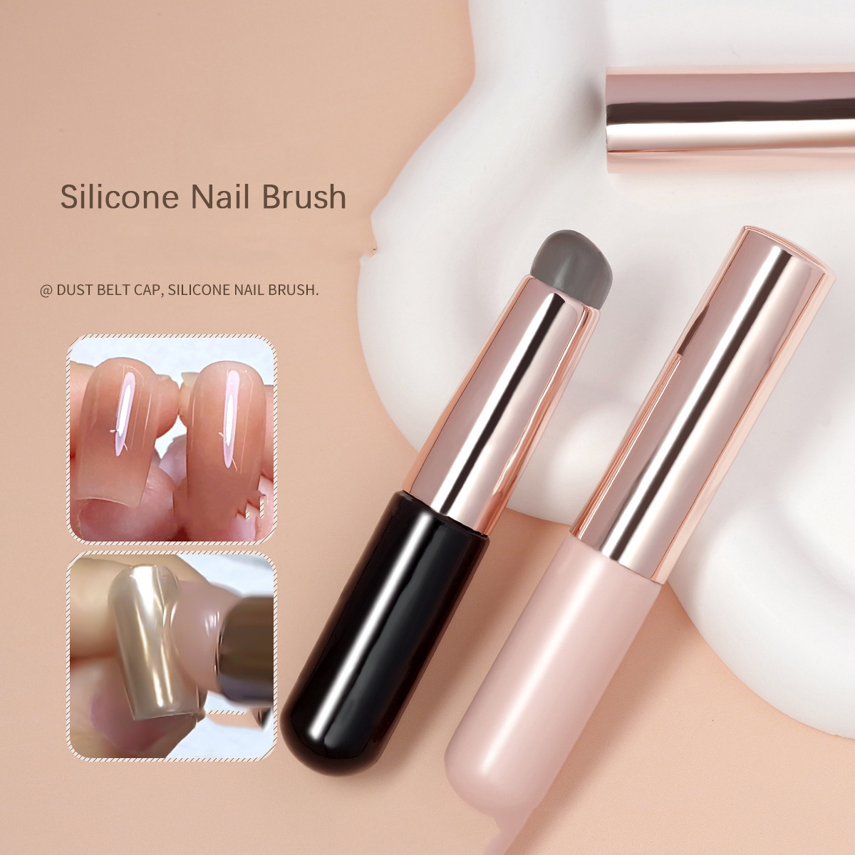 2024 New Design  Silicone Nail Polish Brush Manicure Tools Multi-function Silicone Paint Nail Brush Private Label