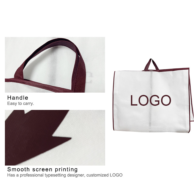 Custom Garment Travel Bag Non Woven Foldable Long Bridal Gown Bag Wedding Dress Cover with logo