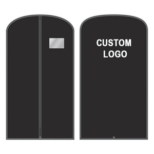 wholesale zipper clothes coat Custom black cloth wedding dress suit cover non woven customized suit garment bag