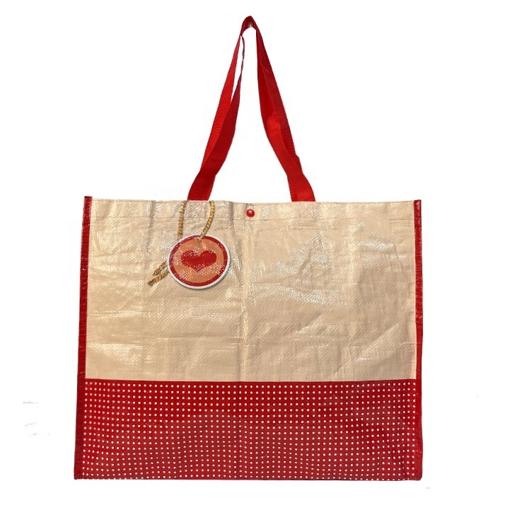 Recyclable Polypropylene Transparent Fabric laminated Shopping PP Woven Bag