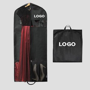 Reusable Non Woven Garment Bag for Dress Suit Coat cover with Clear windows dress case Custom Dust Garment Bags