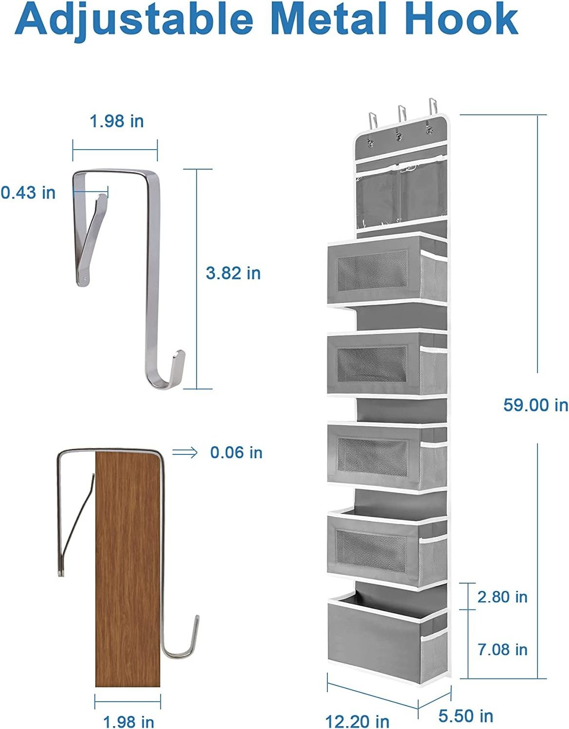 Hanging Closet Organizer Over The Door Organizer Wall Containers Large Capacity Collapsible Shelves Drawers