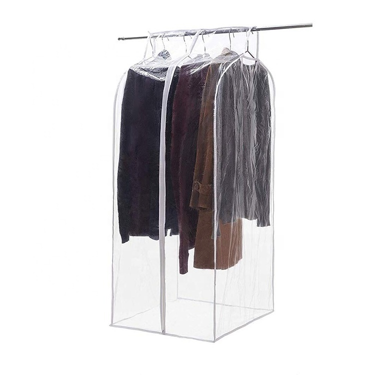 Garment Bag Clear Hanging Closet Organizer Durable Zipper Cover Protects Dresses, Suits, and Jackets From Dust