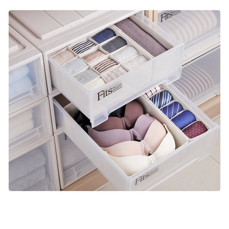 Factory direct supply Foldable Cloth Storage Box Closet Dresser Drawer Divider Organizer Basket Bins for Underwear Bras