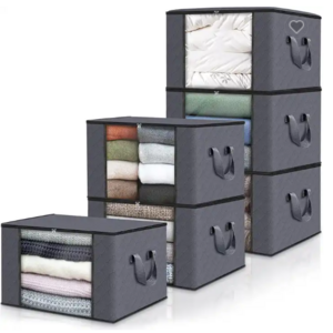 Clothes Storage Foldable Fabric  Blanket Storage Bags for Organizing Bedroom Clothing with handle