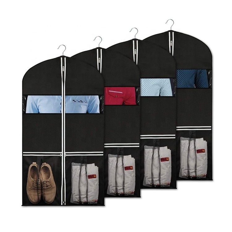 Mesh Suit Garment Bags With Pocket Breathable Jacket Covers for Closet Suit Storage Bags with Clear Window for Suit Coat