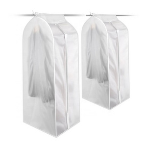 Clear Garment Bags for Storage Dust-proof Hanging Garment Rack Cover Suit Bags Organizer Hanging Clothes Cover Polyester Black