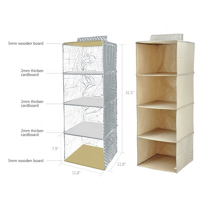 Hanging Shoe Box Divider Hanging Shelves Closet Storage Organizer With Drawer