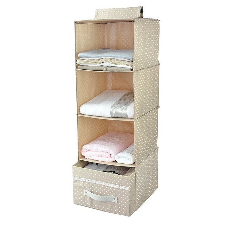 Hanging Shoe Box Divider Hanging Shelves Closet Storage Organizer With Drawer