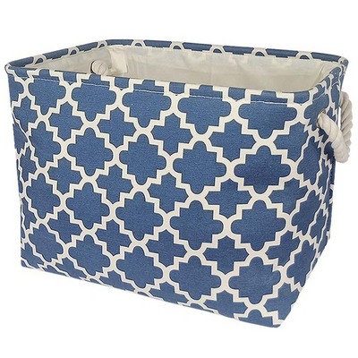 Blue Storage Fabric Storage Bins  for Shelves Closet Nursery Decorative Storage Baskets