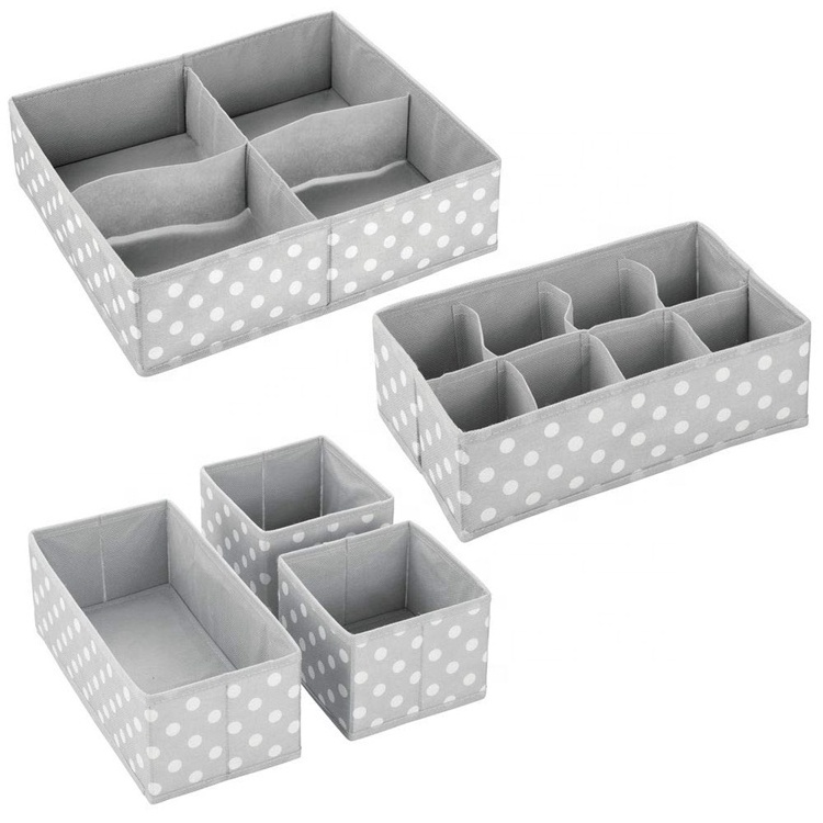 Gray Wave Point Kids Storage Boxes Drawer Storage Shelf Bins