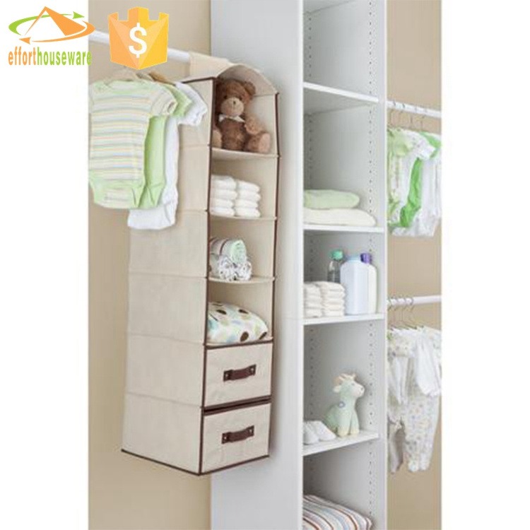 2023 Nonwoven 6 Shelf Shoes Clothing Hanging drawer Closet Organizer