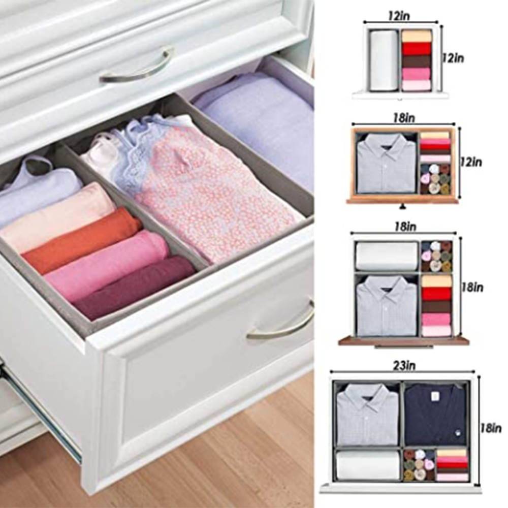 6 Set Foldable Underwear Drawer Organizer for Clothes and Socks