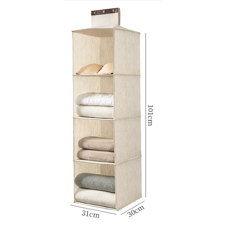 Hanging Closet Organizer, Closet Hanging Shelf Clothing Fabric Storage Boxes & Bins Foldable Double Cast Iron Rectangle 10 Silk