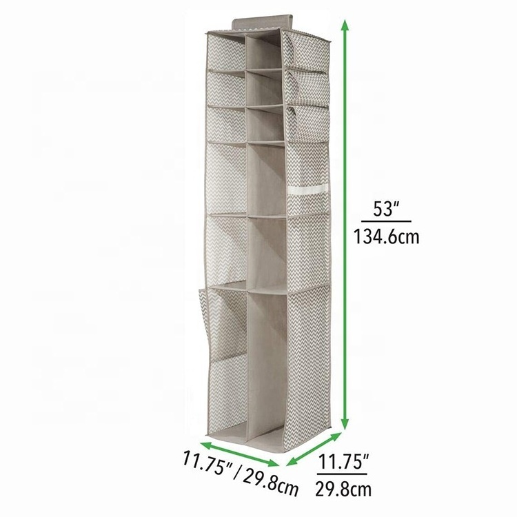 Double Row Cloth Shelf Hanging Closet Organizer Hanging Cubby Organizer