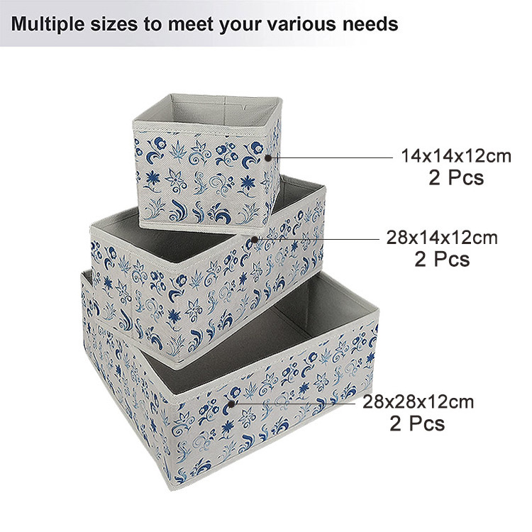 High Quality Glossy Fabric Storage Boxes Modern Square Design Foldable Organizer for Underwear Wholesale Packing Clothing