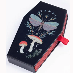 Mushrooms 3D mink false eyelashes coffin box custom packaging glitter gray ghost eyelash collection paper box