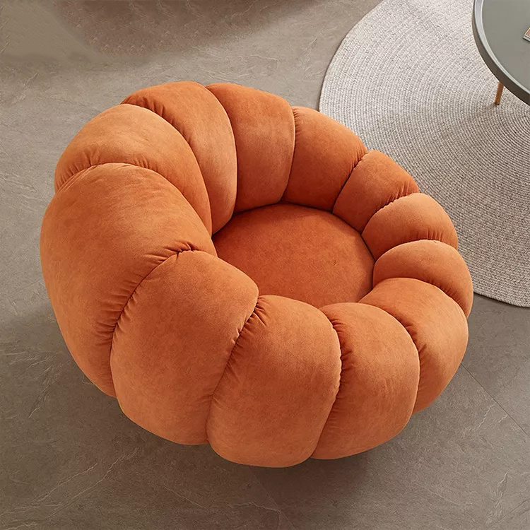 Cozy Pumpkin Shape Sofa Chairs Living Room Velvet Sofa Kids/Children Sofa