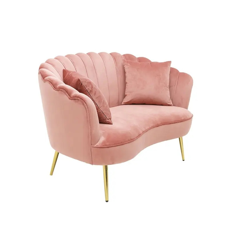 Hot Sales Two Seat Living Room Furniture Sofa Modern Pink Velvet loveseat Sofas Luxury Upholstered Furniture for Home