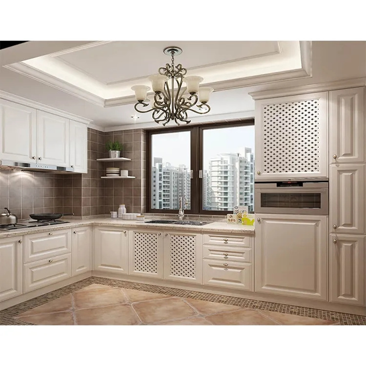 High end house pantry cupboard cabinets furniture set design modern luxury white pvc foam board mdf wood modular kitchen cabinet