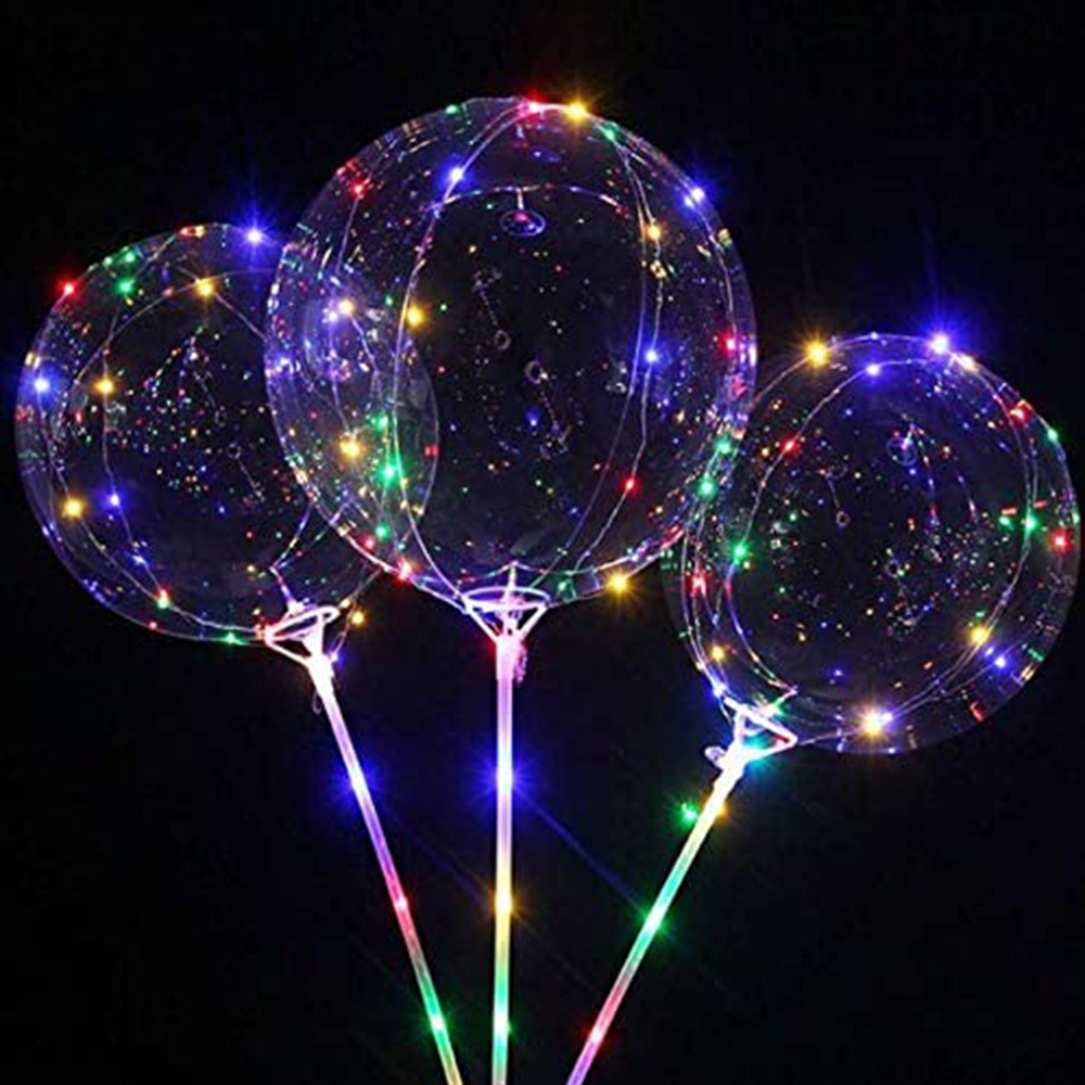 Wholesale Inflatable Wide Mouth Clear Led Bobo Bubble Luminous Light Up Bobo Balloons Light Flashing Led With Sticks