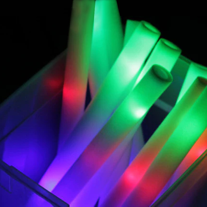 Glow Sticks Led Foam 100 Pcs 48Cm 18 Inch Led Foam Glow Sticks 50 Bulk Halloween Party Supplies Light Up Toys